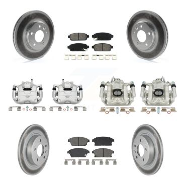 Front Rear Brake Caliper Coat Rotor And Semi-Metallic Pad Kit (10Pc) For Chevrolet Cruze KCG-101119S