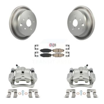 Rear Disc Brake Caliper Coated Rotors And Ceramic Pads Kit For Subaru WRX KCG-101120N