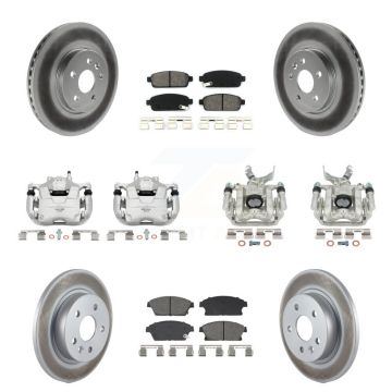 Front Rear Disc Brake Caliper Coat Rotor Semi-Metallic Pad Kit (10Pc) For Chevrolet Trax KCG-101120S
