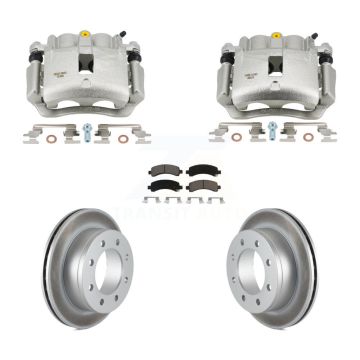 Rear Brake Caliper Coat Rotor Ceramic Pad Kit For 2006 Chevrolet Express 2500 GMC Savana KCG-101121C