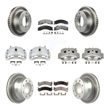 Front Rear Brake Caliper Coat Rotors & Ceramic Pad Kit (10Pc) For Chevrolet Express 4500 KCG-101123T