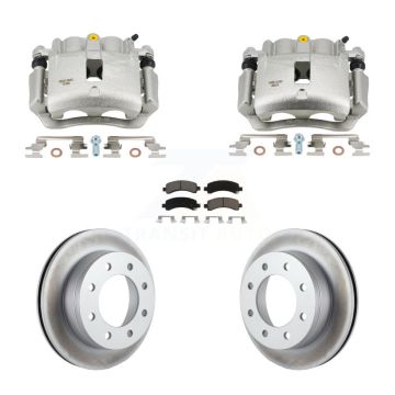 Rear Brake Caliper Coat Rotor Ceramic Pad Kit For 2006 Chevrolet Express 2500 GAS engine KCG-101124C