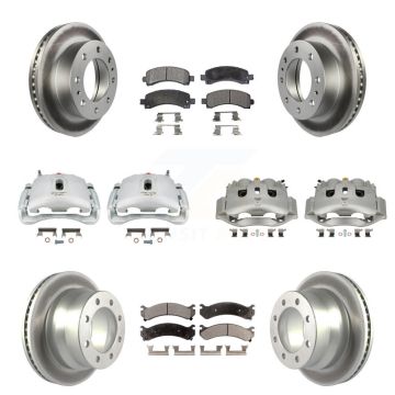 Front Rear Brake Caliper Coat Rotors & Ceramic Pad Kit (10Pc) For Chevrolet Express 4500 KCG-101125T