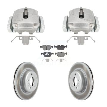 Front Disc Brake Caliper Coated Rotors And Semi-Metallic Pads Kit For BMW 528i xDrive KCG-101127S