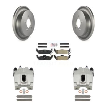 Rear Disc Brake Caliper Coated Rotors And Semi-Metallic Pads Kit For Ford F-150 KCG-101129N