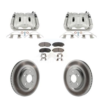 Front Disc Brake Caliper Coat Rotors & Semi-Metallic Pad Kit For 2011-2014 Honda Odyssey KCG-101132P