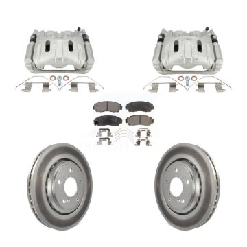 Front Disc Brake Caliper Coated Rotors And Ceramic Pads Kit For 2015-2017 Honda Odyssey KCG-101133T