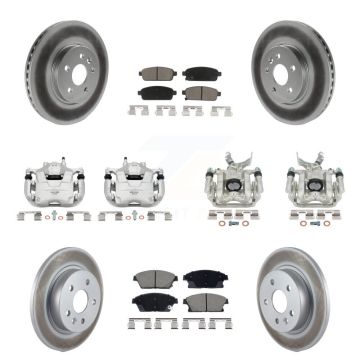 Front Rear Disc Brake Caliper Coat Rotor Ceramic Pad Kit (10Pc) For Chevrolet Trax Buick KCG-101135C