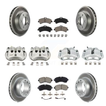 Front Rear Disc Brake Caliper Coat Rotors Ceramic Pad Kit (10Pc) For Sprinter 3500 Dodge KCG-101136C