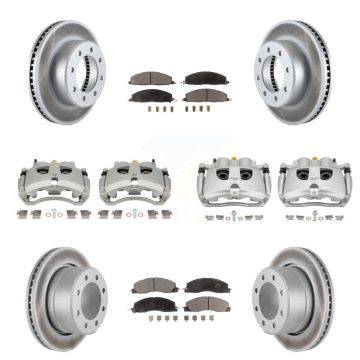 Front Rear Brake Caliper Coat Rotor Semi-Metallic Pad Kit (10Pc) For Ram 3500 2500 Dodge KCG-101136P