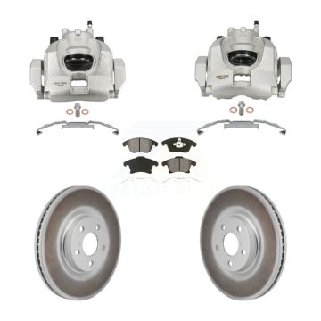 Front Disc Brake Caliper Coated Rotors And Semi-Metallic Pads Kit For Lincoln MKZ KCG-101136S