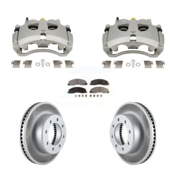 Front Disc Brake Caliper Coated Rotors And Ceramic Pads Kit For Ram 3500 2500 Dodge KCG-101136T