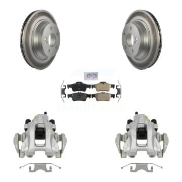 Rear Brake Caliper Coat Rotor And Semi-Metallic Pad Kit For Mercedes-Benz E350 E500 E320 KCG-101139N
