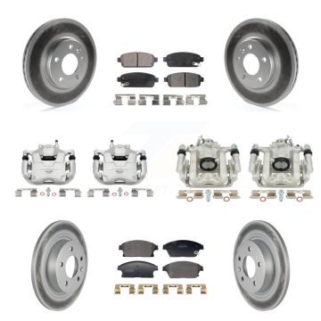 Front Rear Brake Caliper Coat Rotor And Semi-Metallic Pad Kit (10Pc) For Chevrolet Cruze KCG-101148P