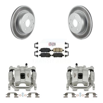 Rear Disc Brake Caliper Coated Rotors And Ceramic Pads Kit For Nissan Maxima KCG-101149N