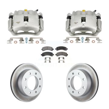 Rear Brake Caliper Coat Rotor Ceramic Pad Kit For 2006 Chevrolet Express 2500 GAS engine KCG-101149T