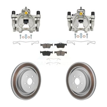 Rear Disc Brake Caliper Coat Rotors & Ceramic Pad Kit For 2019-2022 Lincoln Nautilus FWD KCG-101150C