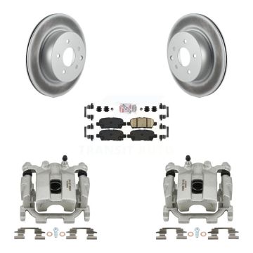 Rear Disc Brake Caliper Coated Rotors And Ceramic Pads Kit For Nissan Maxima KCG-101150N