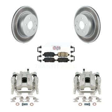 Rear Disc Brake Caliper Coated Rotors And Ceramic Pads Kit For 2010-2012 INFINITI EX35 KCG-101151N