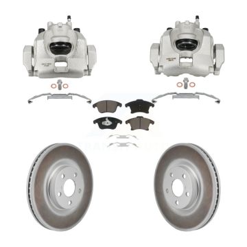 Front Disc Brake Caliper Coated Rotors And Ceramic Pads Kit For Lincoln MKZ KCG-101152C