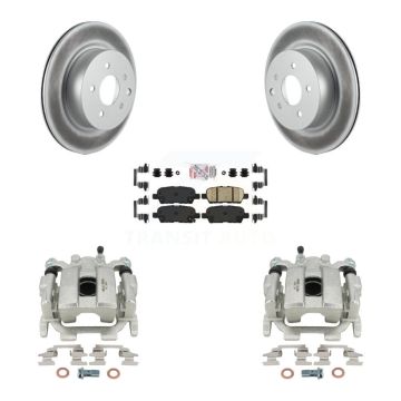 Rear Disc Brake Caliper Coated Rotors And Ceramic Pads Kit For 2010-2012 INFINITI EX35 KCG-101152N