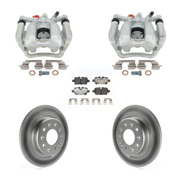 Rear Brake Caliper Coat Rotors & Semi-Metallic Pad Kit For Chevrolet Equinox GMC Terrain KCG-101153P