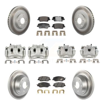 Front Rear Brake Caliper Coat Rotors Ceramic Pad Kit (10Pc) For Hyundai Santa Fe XL 3.3L KCG-101153T