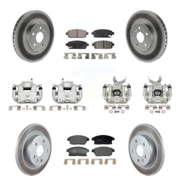 Front Rear Disc Brake Caliper Coat Rotor Ceramic Pad Kit (10Pc) For Chevrolet Trax Buick KCG-101156T