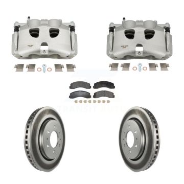 Front Disc Brake Caliper Coated Rotor And Semi-Metallic Pad Kit For 2018-2020 Ford F-150 KCG-101157P