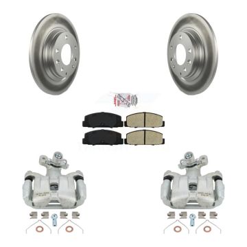 Rear Disc Brake Caliper Coated Rotors And Semi-Metallic Pads Kit For 2003-2005 Mazda 6 KCG-101160N