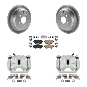 Rear Disc Brake Caliper Coated Rotors And Ceramic Pads Kit For 2005-2010 Honda Odyssey KCG-101163N