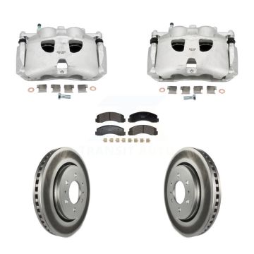 Front Brake Caliper Coat Rotor And Ceramic Pad Kit For Ford Expedition Lincoln Navigator KCG-101163T