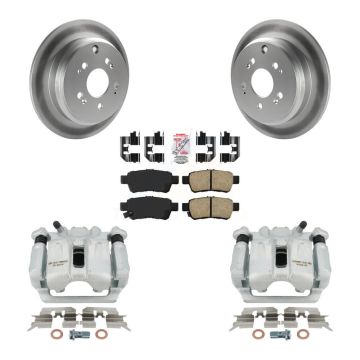 Rear Disc Brake Caliper Coated Rotors And Ceramic Pads Kit For 2005-2010 Honda Odyssey KCG-101164N