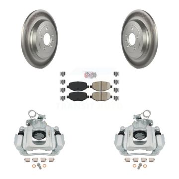 Rear Disc Brake Caliper Coated Rotors And Ceramic Pads Kit For Ford Edge Lincoln MKX KCG-101165N
