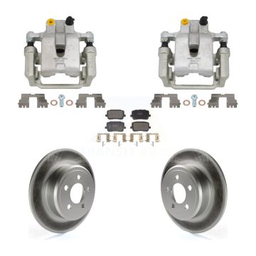 Rear Disc Brake Caliper Coated Rotors And Semi-Metallic Pads Kit For Dodge Charger KCG-101166P