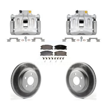 Front Disc Brake Caliper Coated Rotors And Semi-Metallic Pads Kit For Dodge Charger KCG-101170P
