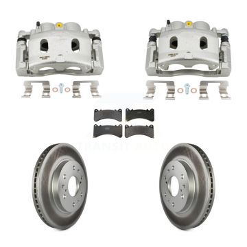 Front Brake Caliper Coat Rotor Semi-Metallic Pad Kit For GMC Sierra 1500 Chevrolet Yukon KCG-101171P