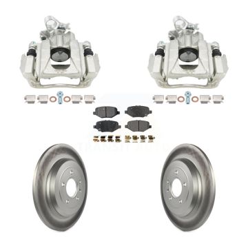 Rear Brake Caliper Coat Rotor & Ceramic Pad Kit For 2015 Ford Explorer Limited/Sport/XLT KCG-101172T