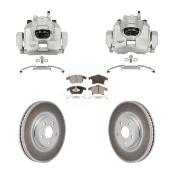 Front Disc Brake Caliper Coated Rotors And Ceramic Pads Kit For Lincoln MKZ KCG-101173T