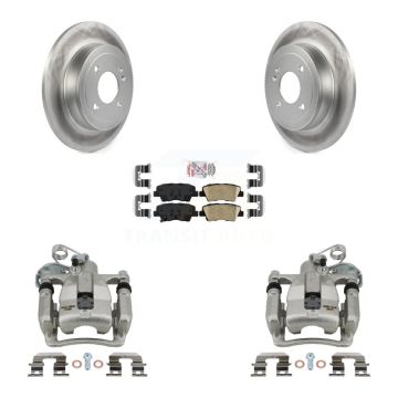 Rear Disc Brake Caliper Coated Rotors And Ceramic Pads Kit For 2012-2016 Hyundai Accent KCG-101174N