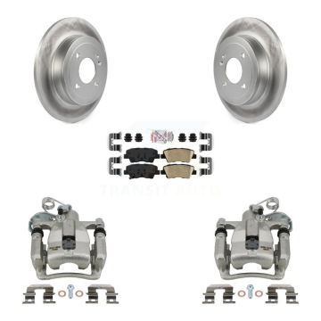 Rear Disc Brake Caliper Coated Rotors And Ceramic Pads Kit For 2012-2016 Hyundai Accent KCG-101175N