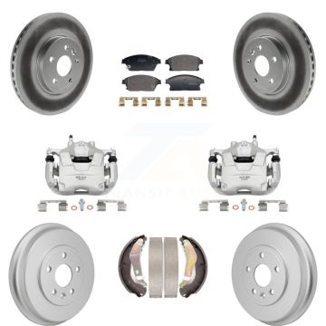 Front Rear Brake Caliper Coat Rotors Drum Semi-Metallic Pad Kit (8Pc) For Chevrolet Trax KCG-101175P