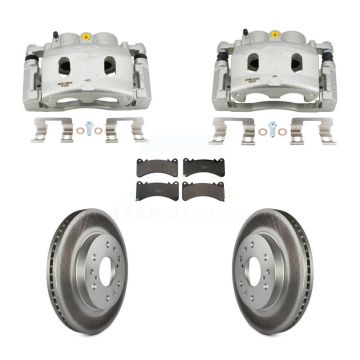 Front Brake Caliper Coat Rotor & Ceramic Pad Kit For GMC Sierra 1500 Chevrolet Silverado KCG-101175T