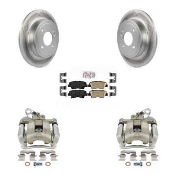 Rear Disc Brake Caliper Coated Rotors And Ceramic Pads Kit For Kia Rio KCG-101176N