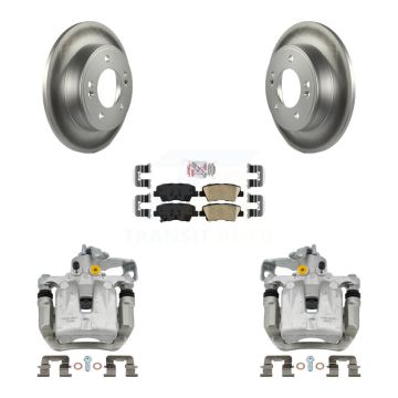 Rear Brake Caliper Coat Rotors & Ceramic Pad Kit For Kia Hyundai Forte Elantra GT Forte5 KCG-101178N