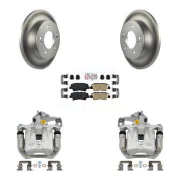 Rear Brake Caliper Coat Rotors & Ceramic Pad Kit For Kia Hyundai Forte Elantra GT Forte5 KCG-101179N