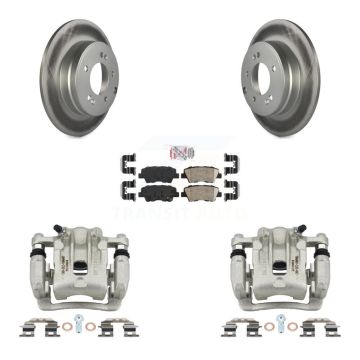 Rear Brake Caliper Coat Rotor & Ceramic Pad Kit For Kia Optima With Manual Parking KCG-101188N
