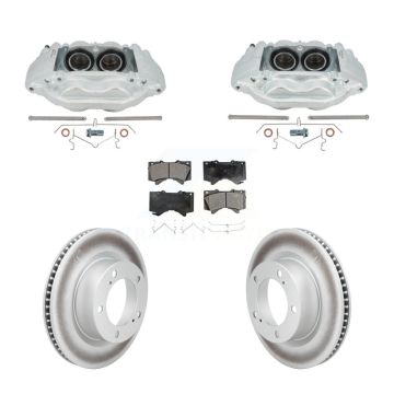 Front Brake Caliper Coat Rotor Semi-Metallic Pad Kit For Lexus LX570 Toyota Land Cruiser KCG-101190P