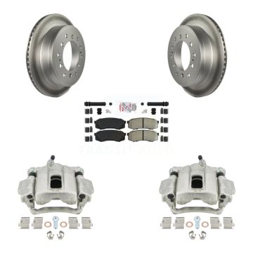 Rear Disc Brake Caliper Coat Rotor Semi-Metallic Pad Kit For 2010-2014 Toyota FJ Cruiser KCG-101192N