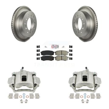 Rear Disc Brake Caliper Coat Rotor Semi-Metallic Pad Kit For 2010-2014 Toyota FJ Cruiser KCG-101193N